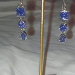 Purple silver earrings